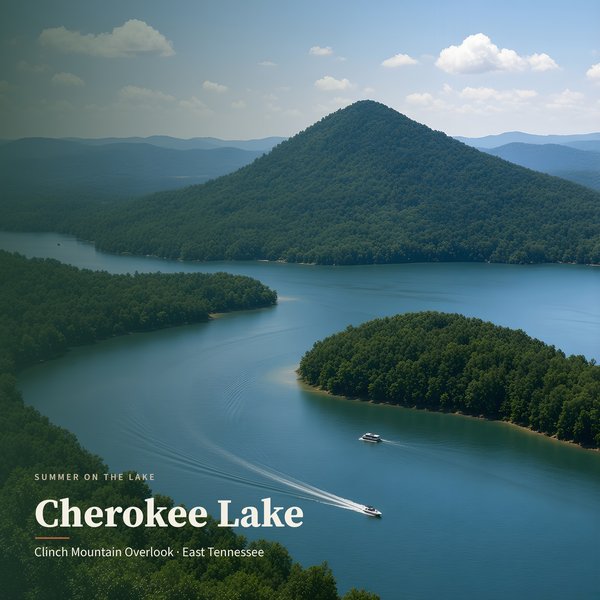 Cherokee Lake from Clinch Mountain overlook poster