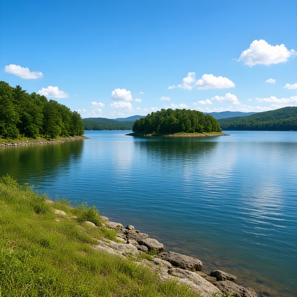 Cherokee Lake summer — no title poster