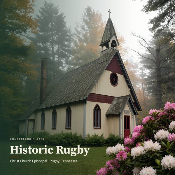 Christ Church Episcopal — Historic Rugby poster (AI-assisted artwork)