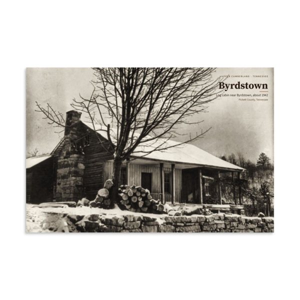 Log cabin near Byrdstown, about 1942 — Byrdstown poster