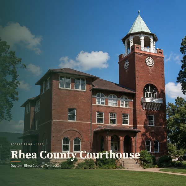 Rhea County Courthouse — Dayton poster (AI-assisted artwork)