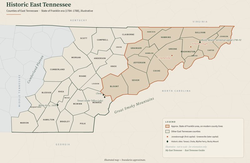 Historic East Tennessee Counties Map — My East Tennessee poster